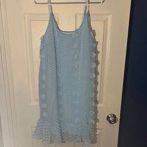 SHEIN Light Blue Textured Dress